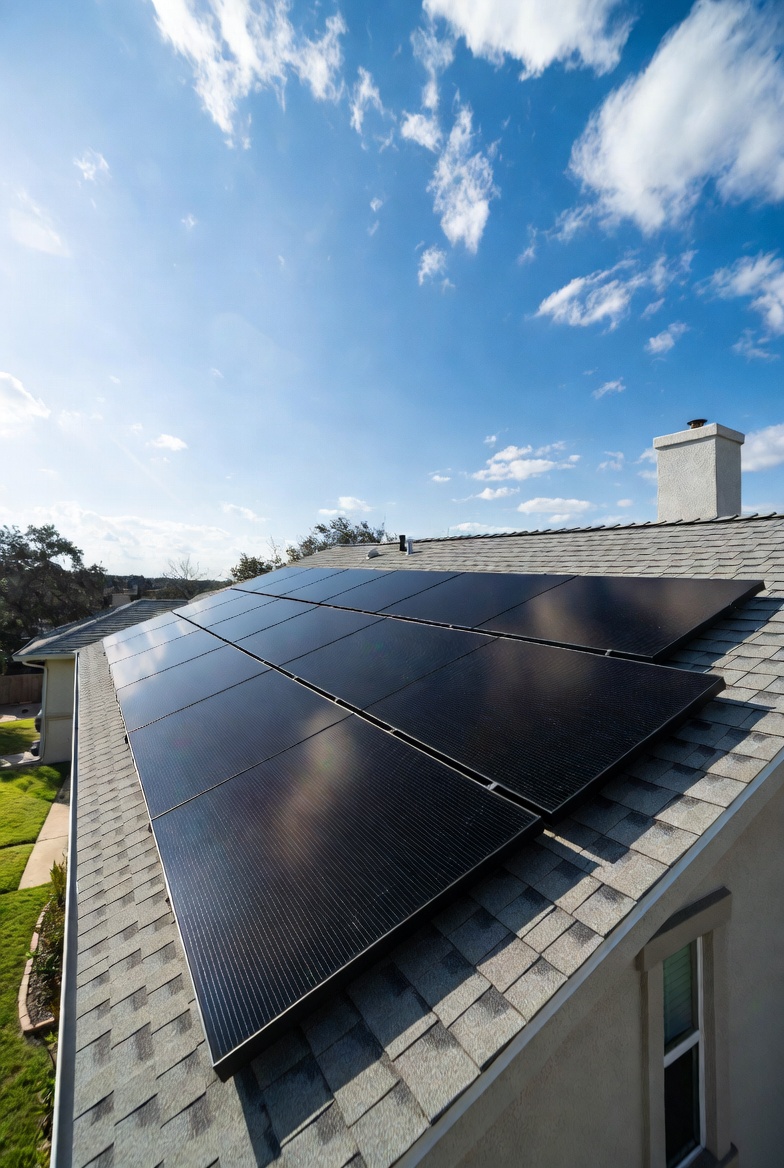 Solar panels installed on a Texas rooftop